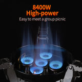 8400W Foldable Gas Camping Stove Silver Camp Cooking - Tophatter Daily Deals