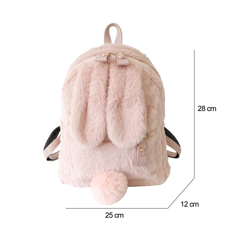 Faux Fur Mini Rabbit Ear Backpack Animals - Tophatter Daily Deals