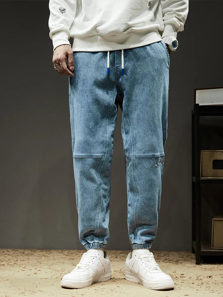 Lightweight Men’s Jogger Jeans - Baggy Tapered Cotton Blend - Tophatter Daily Deals