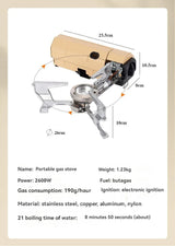 2670W Folding Camping Gas Stove Khaki Camp Cooking - Tophatter Daily Deals