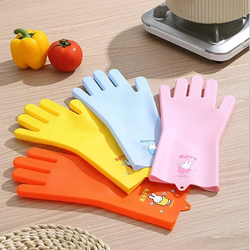 Miffy Silicone Kitchen Washing Up Gloves Animals - Tophatter Daily Deals