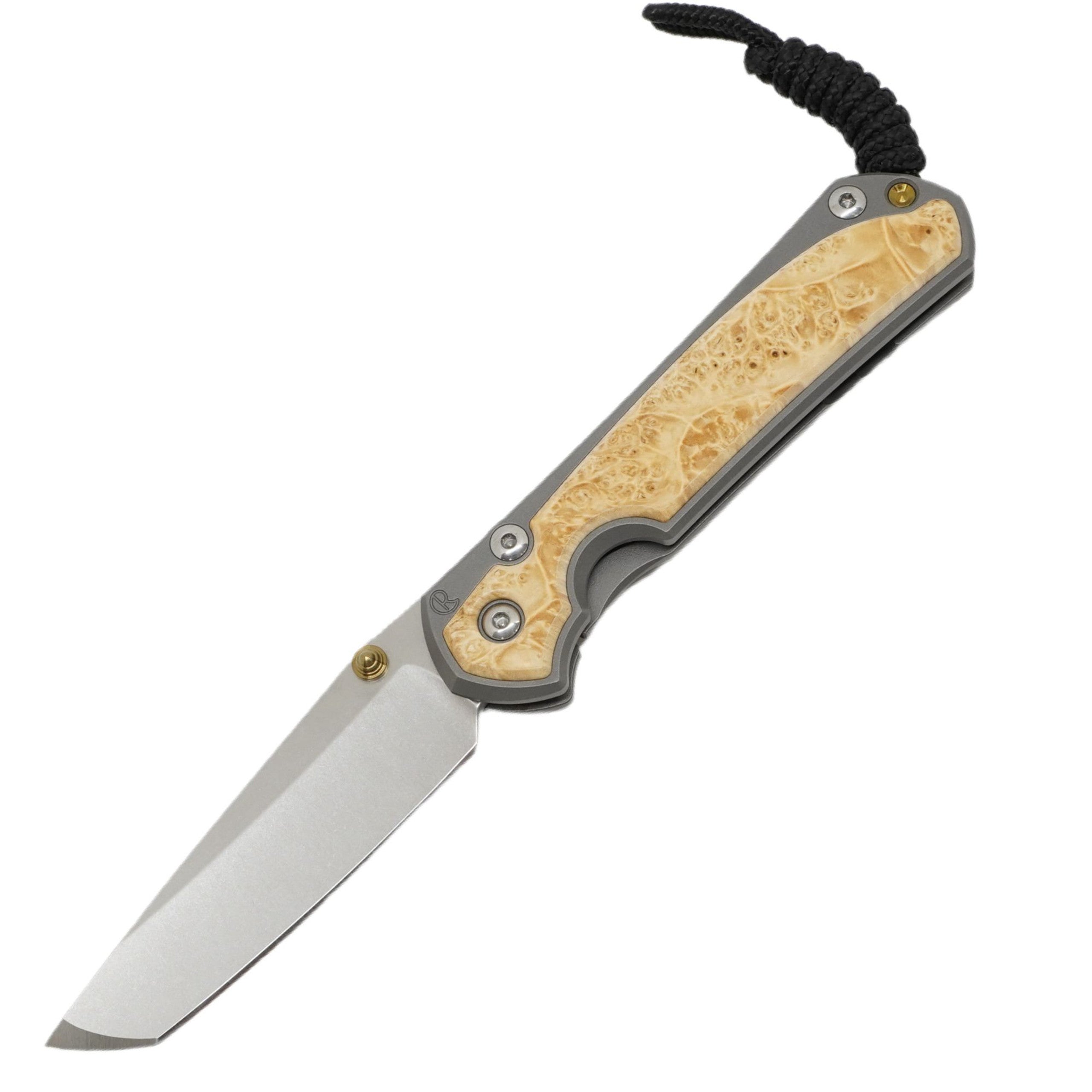 Chris Reeve Knives Small Sebenza 31 - Glass Blasted - Box Elder Inlay - Tanto - S31-1132 FOLDING KNIVES - Tophatter Daily Deals