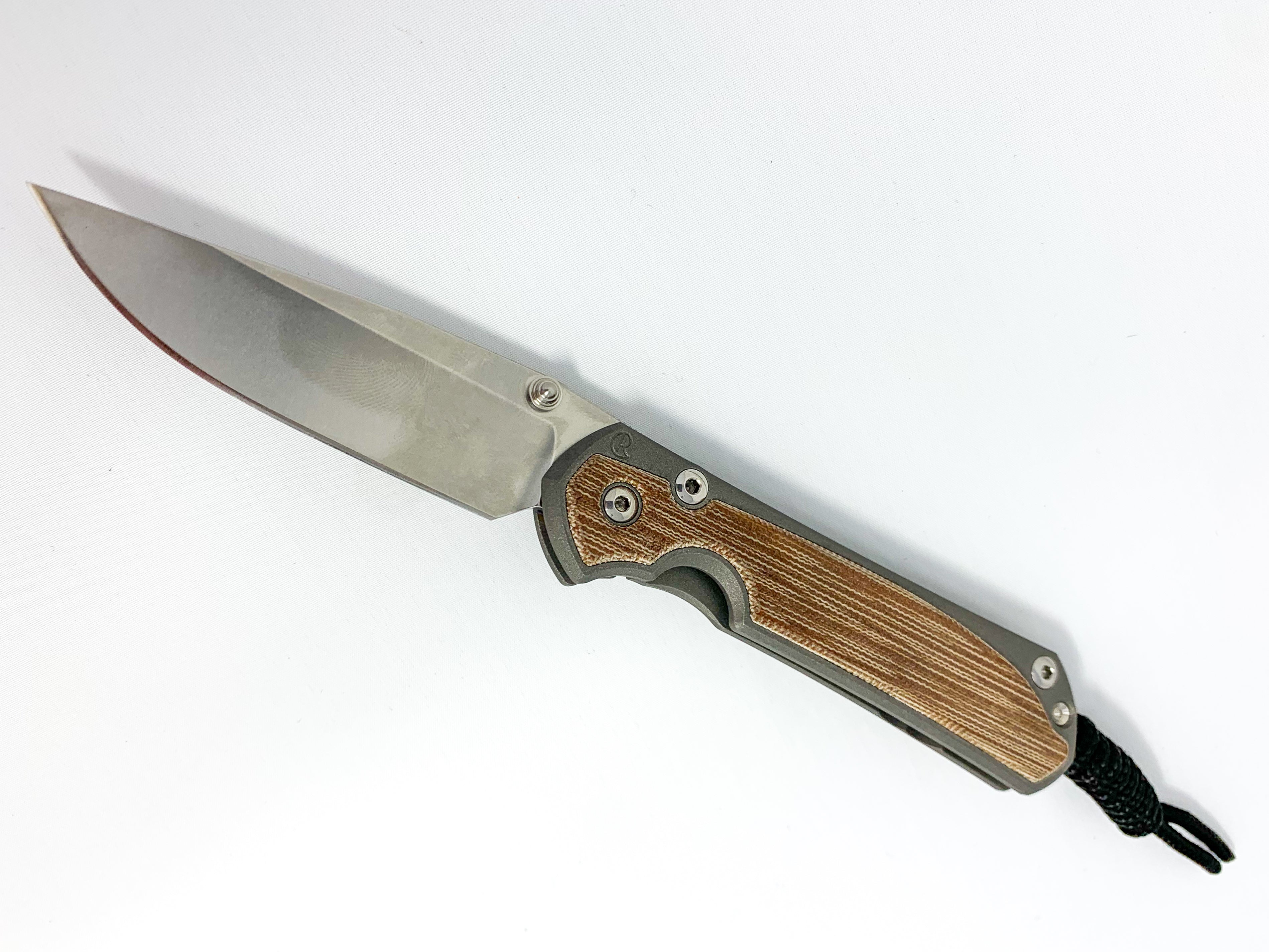 Chris Reeve Knives - Small Sebenza 31 - Natural Canvas Micarta Inlay - Drop Point - S31-1212 FOLDING KNIVES - Tophatter Daily Deals