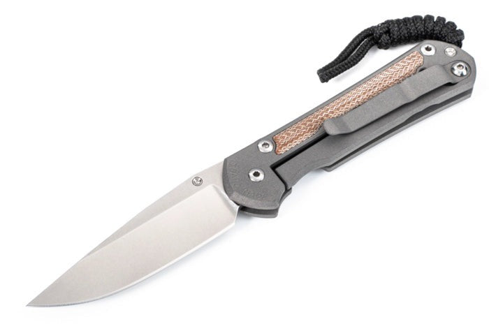 Chris Reeve Knives Small Sebenza 31 - Left Handed - Natural Canvas Micarta Inlay - Drop Point - S31-1213 FOLDING KNIVES - Tophatter Daily Deals