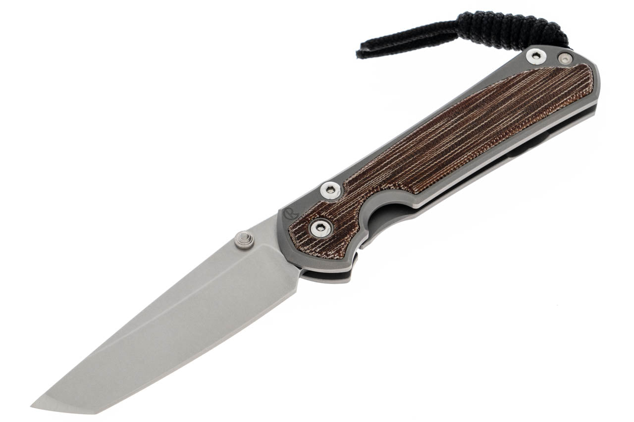 Chris Reeve Knives Small Sebenza 31 - Natural Canvas Micarta Inlay - Glass Blasted - Tanto - S31-1234 FOLDING KNIVES - Tophatter Daily Deals