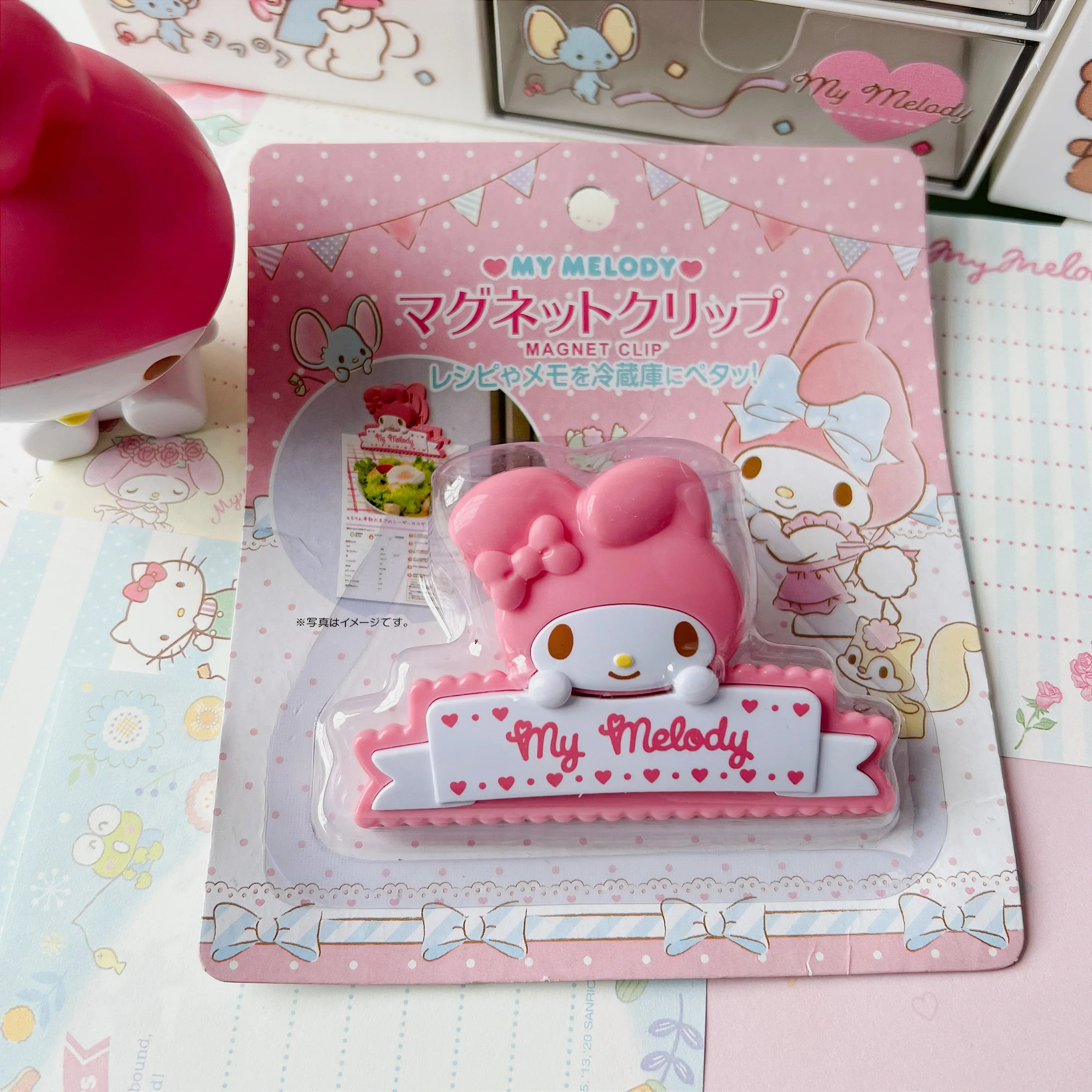 My Melody Magnetic Clip Refrigerator Magnet Pink Animals - Tophatter Daily Deals