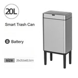 Smart Sensor Trash Can 20L Stainless Steel Waste Bin 20L Silver-Battery - Tophatter Daily Deals