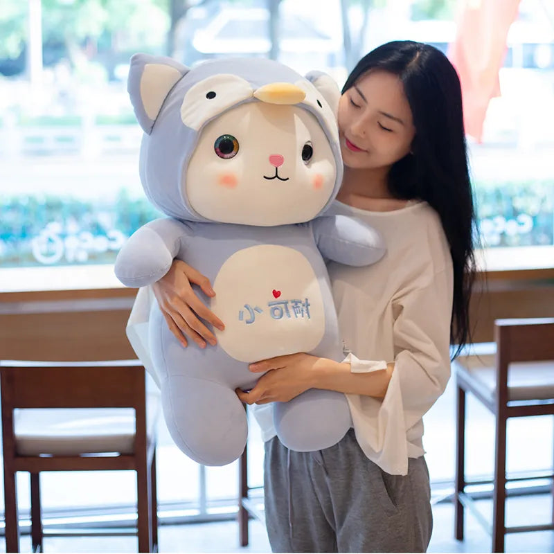 ChooChoo Cat Stuffed Animals Plush Toys Kawaii Soft Plushie Wearing Kigurumi Animals - Tophatter Daily Deals