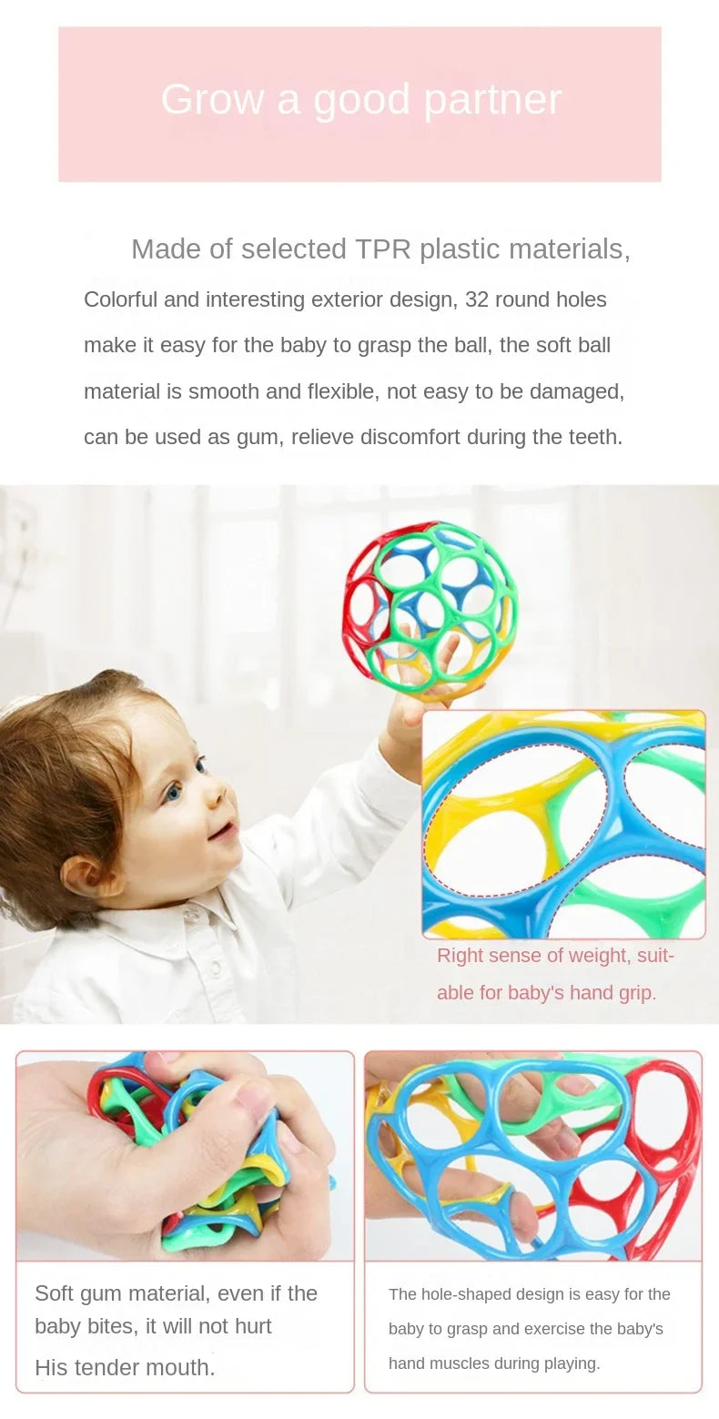 Baby Rattle Teether Ball Newborn Sensory Toys Soft Safe - Tophatter Daily Deals