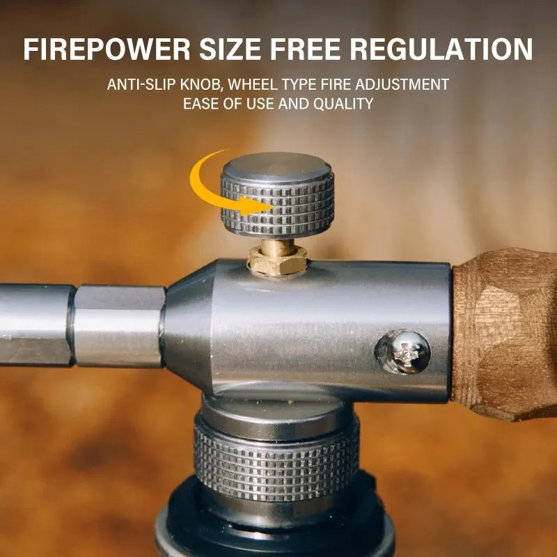 Three-Stage Outdoor Gas Burner Torch Silver Camp Cooking - Tophatter Daily Deals