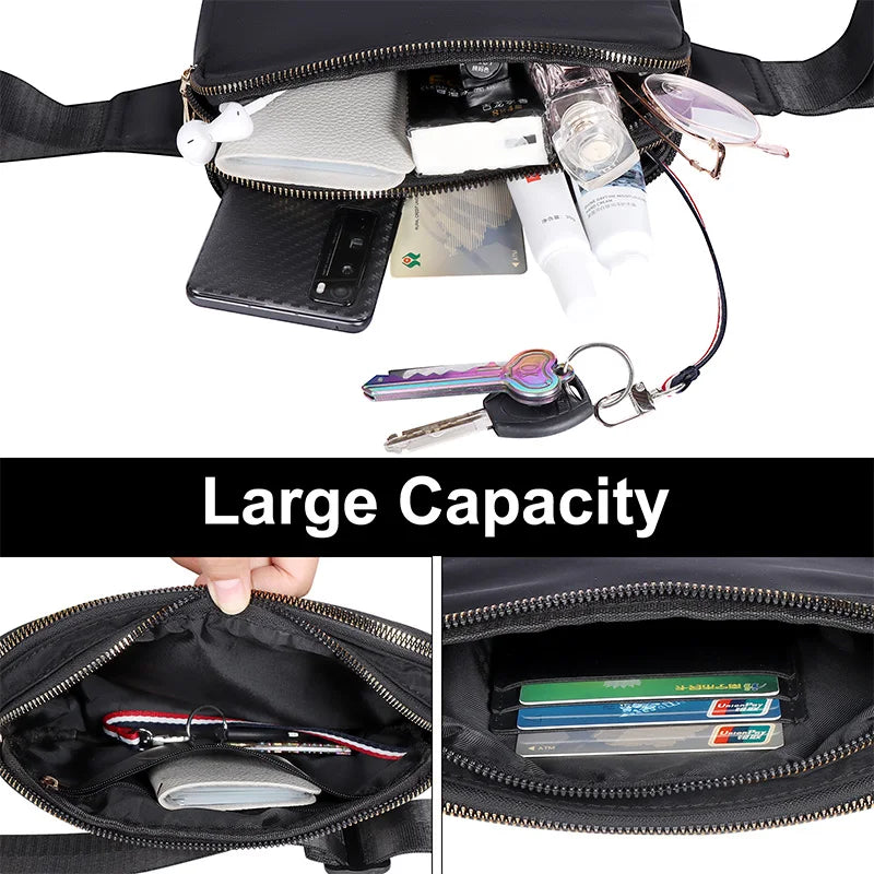 Women Waist Bag Waterproof Crossbody Chest Fanny Pack (Black) Luggage & Bags > Fanny Packs - Tophatter Daily Deals