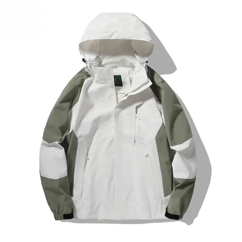 Windproof Mens Hooded Jacket - Loose Boxy, Poly, Climbing Khaki - Tophatter Daily Deals