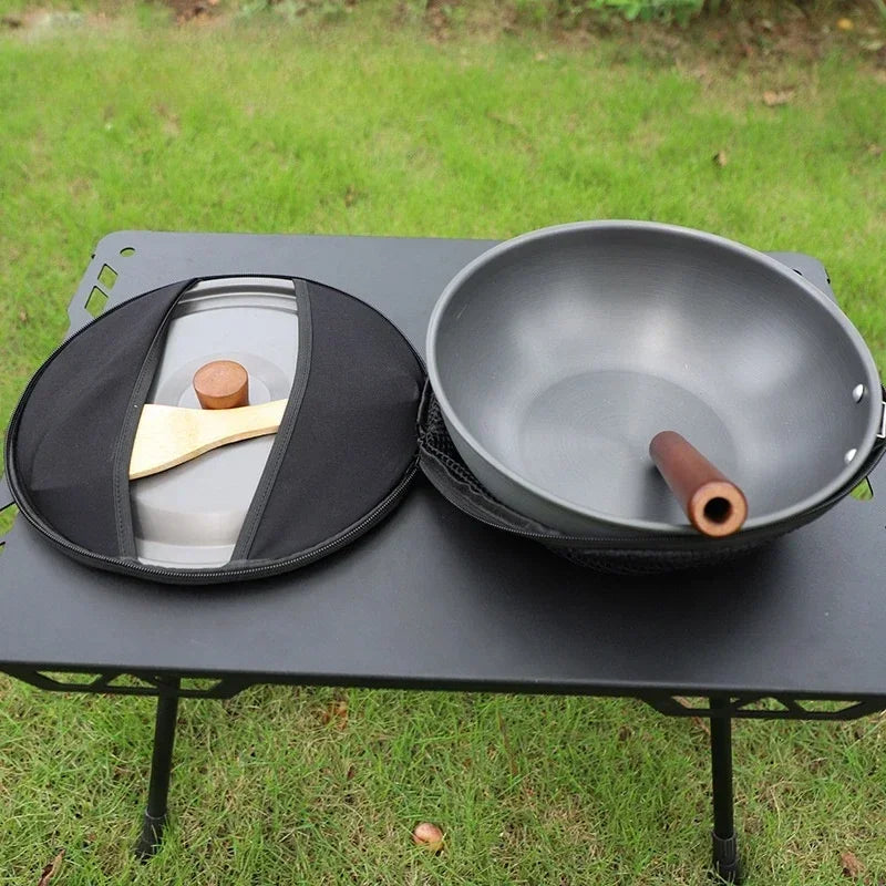 Camping Frying Pan Folding Handle Dark Grey Camp Cooking - Tophatter Daily Deals