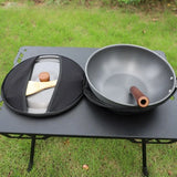 Camping Frying Pan Folding Handle Dark Grey Camp Cooking - Tophatter Daily Deals