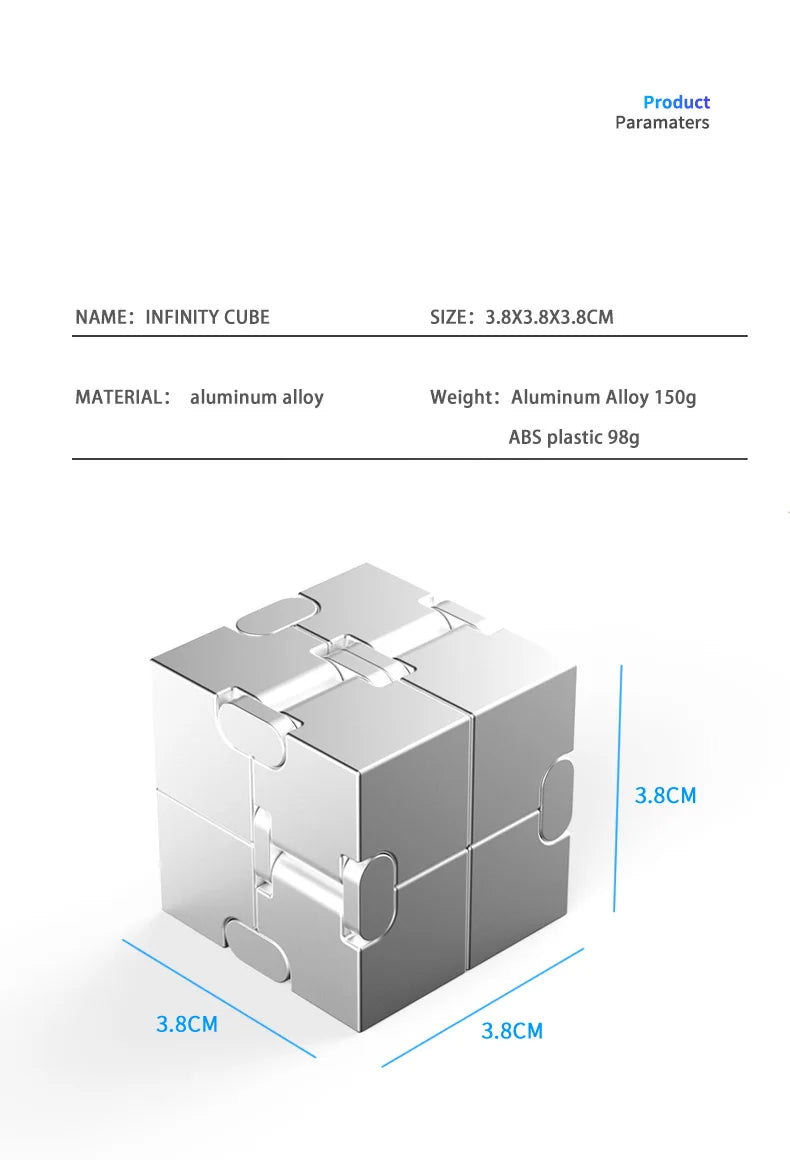 Metal Magic Cube Stress Relief Toy Portable Puzzle Focus - Tophatter Daily Deals
