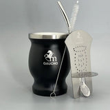 Yerba Mate Bombilla Set Stainless Steel Mate Kit Easy Clean MT019-05 Black - Tophatter Daily Deals