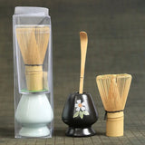 Matcha Whisk Bamboo Tea Set With Stand Spoon Handmade - Tophatter Daily Deals