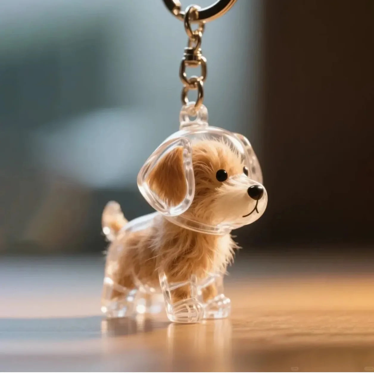 Dog Hair Keepsake Keychain Pendant Clear Resin Charm - Tophatter Daily Deals