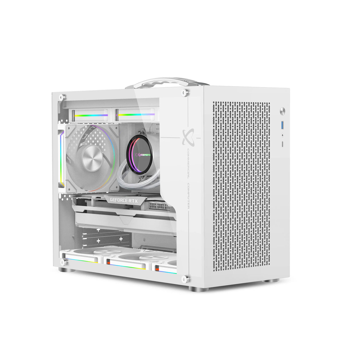 Mini ITX PC Case Transparent Side 240mm Water Cooling - Tophatter Daily Deals