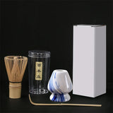 Matcha Bamboo Tea Set 3Pc Japanese Tea Tools Eco Friendly Blue white - Tophatter Daily Deals
