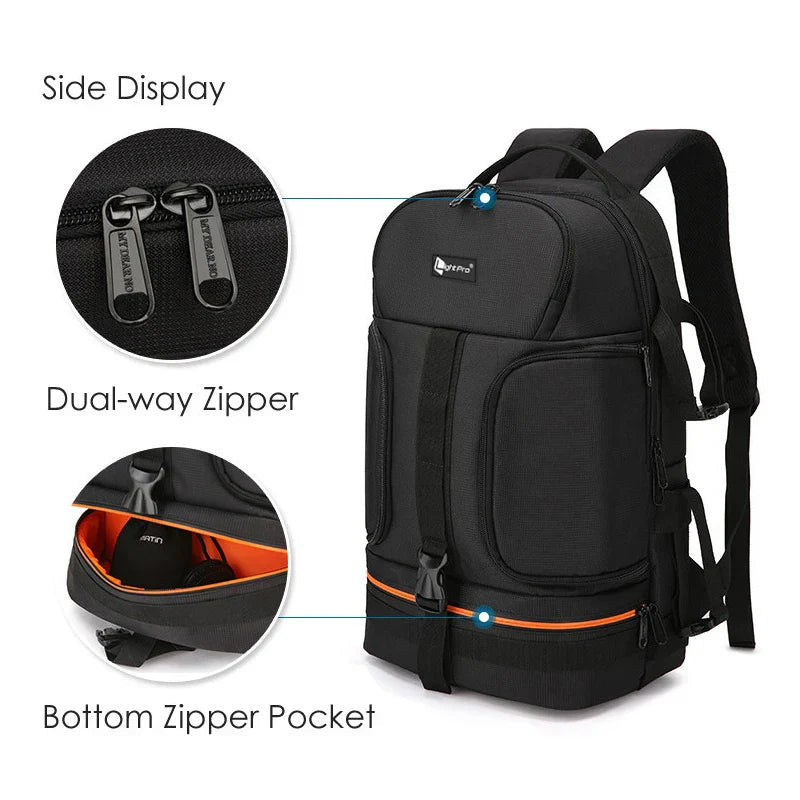 Camera Backpack Reflective StripeTripod Straps Orange Backpacks - Tophatter Daily Deals