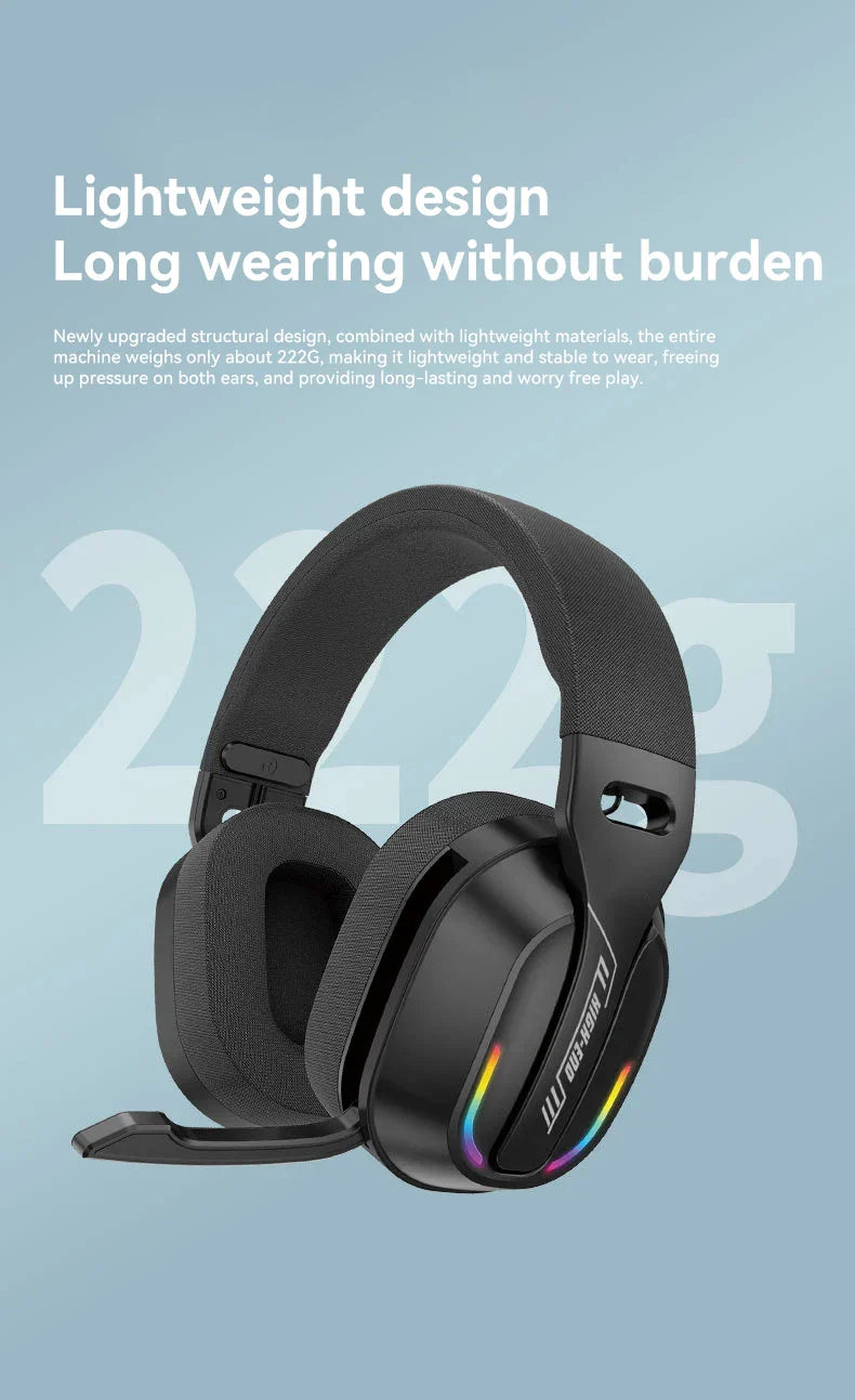 Gaming Headset Bluetooth 5.4 Wireless RGB Low Latency - Tophatter Daily Deals