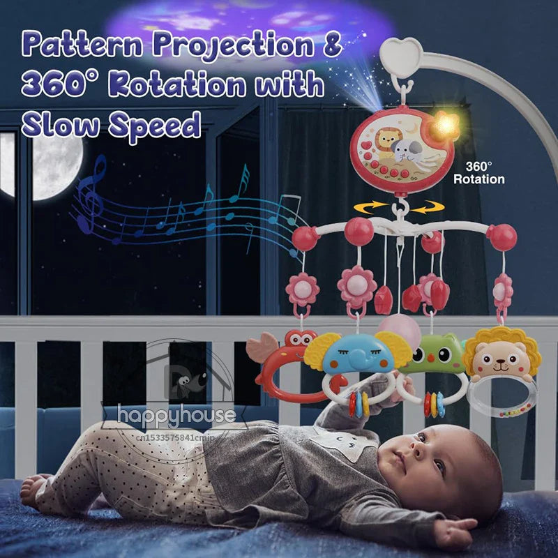 Musical Baby Mobile Projection Remote Newborn Sensory Toys - Tophatter Daily Deals