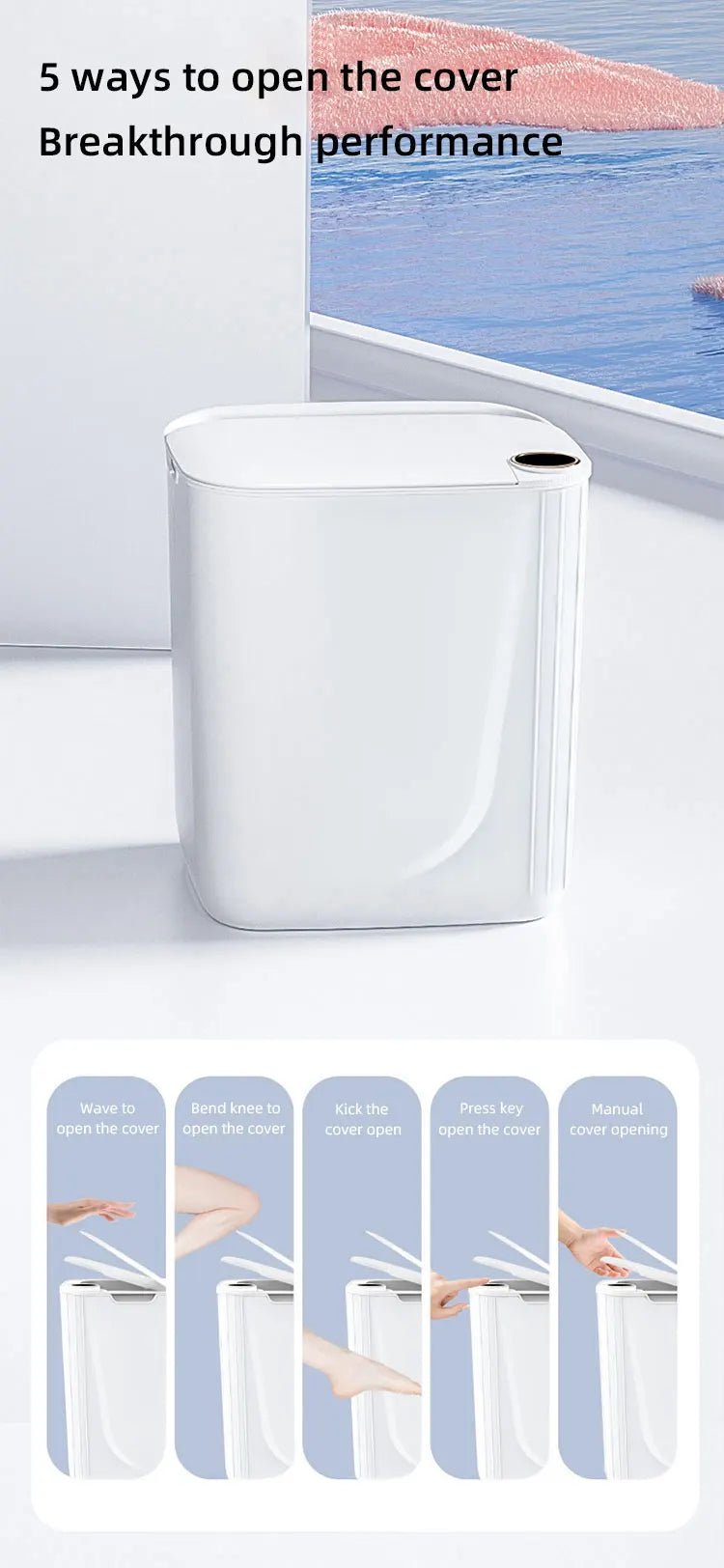Smart Sensor Trash Can 20L Type C Rechargeable Bathroom - Tophatter Daily Deals