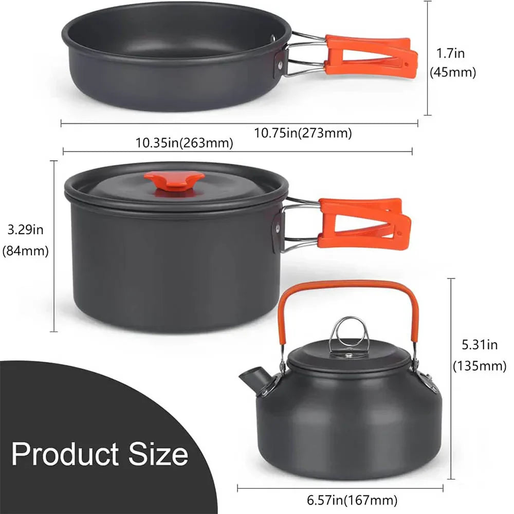 Outdoor Camping Cookware Set Orange Camp Cooking - Tophatter Daily Deals