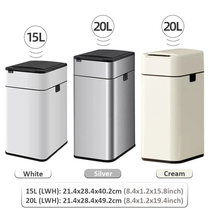 Trash Can 20L Stainless Steel Sensor Kitchen Bin Hands Free - Tophatter Daily Deals