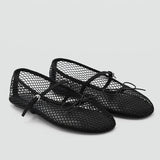 Breathable Women’s Ballet Flats - Mary Jane, Mesh, Summer Black - Tophatter Daily Deals