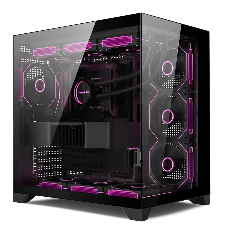 Gaming PC Case Dreamland Pro ATX Dual Glass 360mm Chassis Black - Tophatter Daily Deals