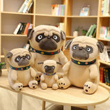 3D Brown Pug Plushie With Green Collar Animals - Tophatter Daily Deals
