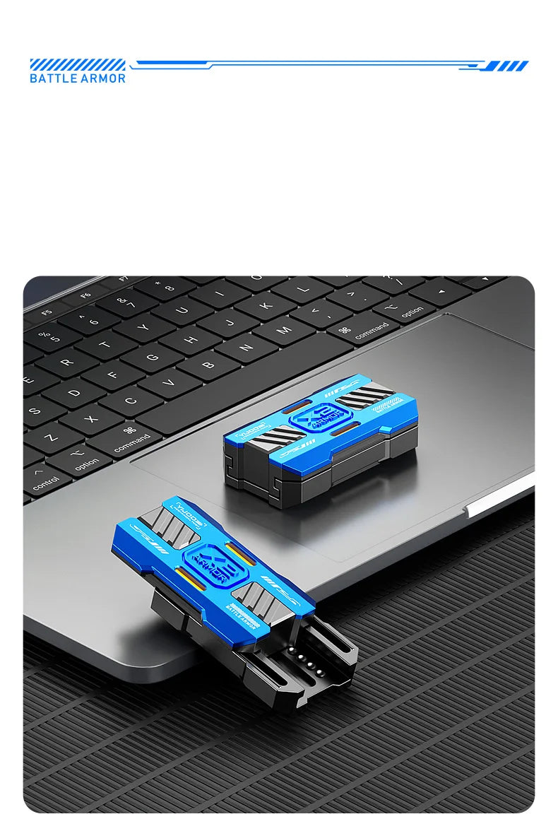 Luminous Push Slider Metal Fidget Toy EDC Stress Relief - Tophatter Daily Deals