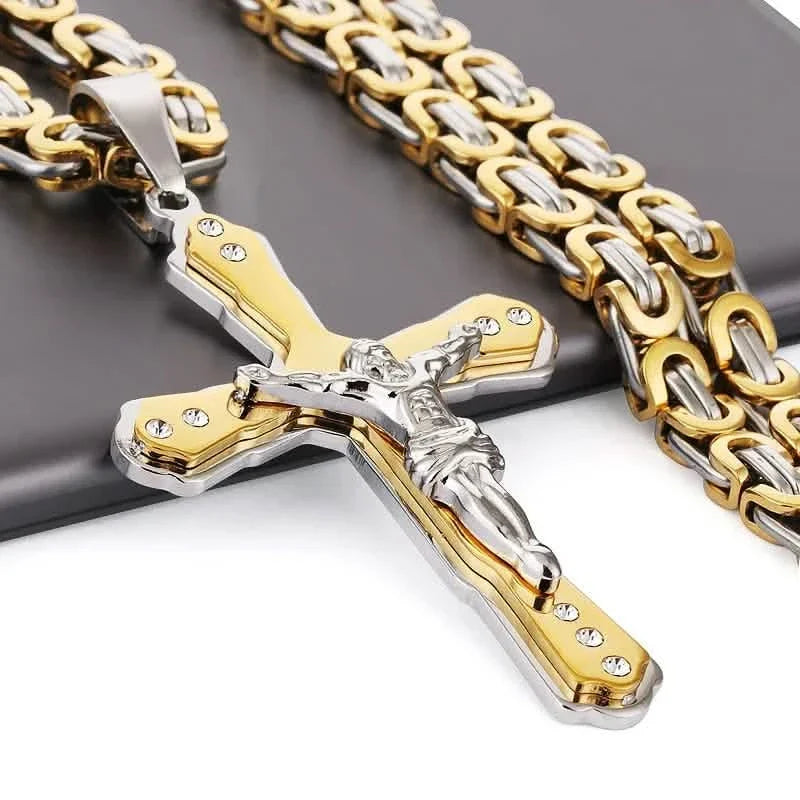 Men's Gold Cross Pendant Necklace Necklaces - Tophatter Daily Deals