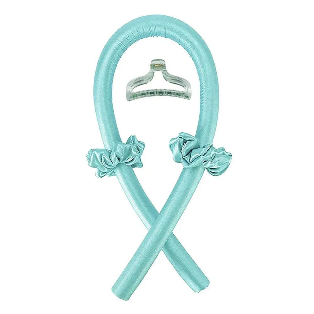 Heatless Curling Rod Headband No Heat Silk Curls Ribbon Hair Rollers Sleeping Soft Headband Lazy Hair Curlers Hair Styling Tools Lake Blue with Clip CHINA - Tophatter Daily Deals