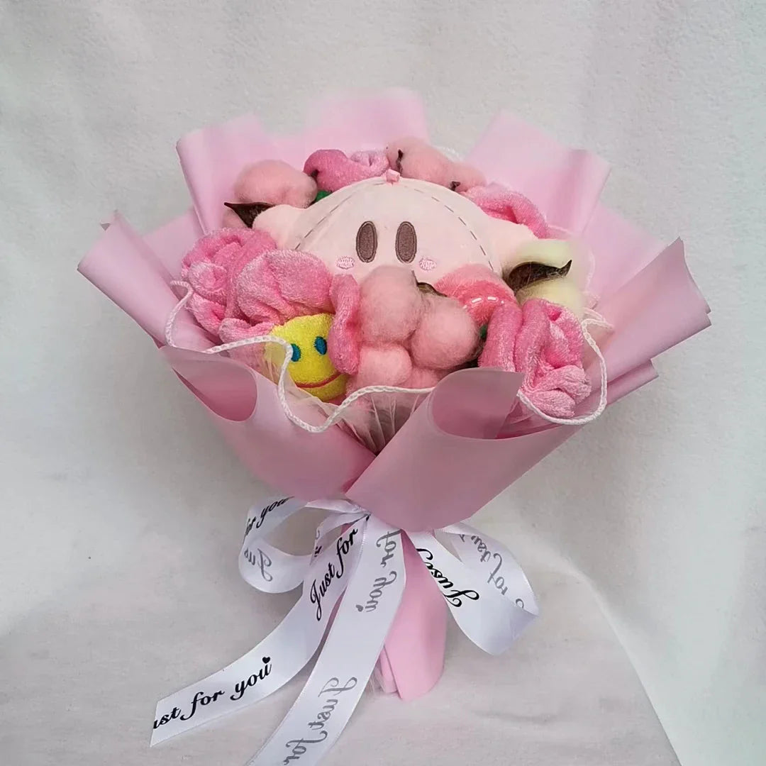 Kirby Star Kawaii Plush Bouquet Kirby Pink Flowers Anime - Tophatter Daily Deals