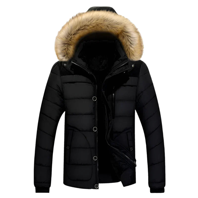 Men's Thick Hooded Winter Parka Jacket Coat (Black) Apparel & Accessories > Clothing > Outerwear > Coats & Jackets > Parkas - Tophatter Daily Deals