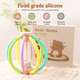 Baby Rattle Silicone Teether Wooden Newborn Sensory Toys - Tophatter Daily Deals