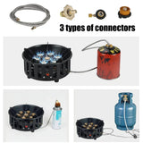 7-Core High-Power Camping Stove Gas Burner Black Camp Cooking - Tophatter Daily Deals