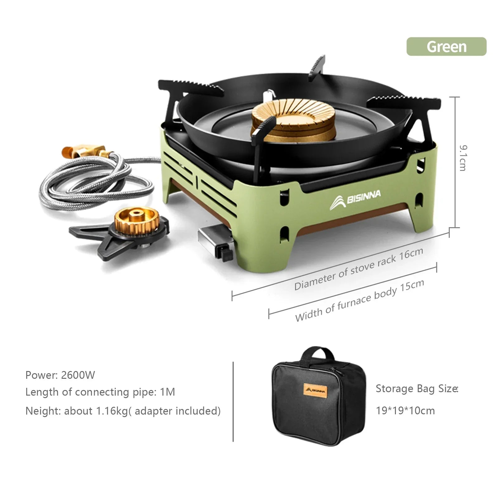 Camping Gas Stove Cassette Furnace Green Camp Cooking - Tophatter Daily Deals