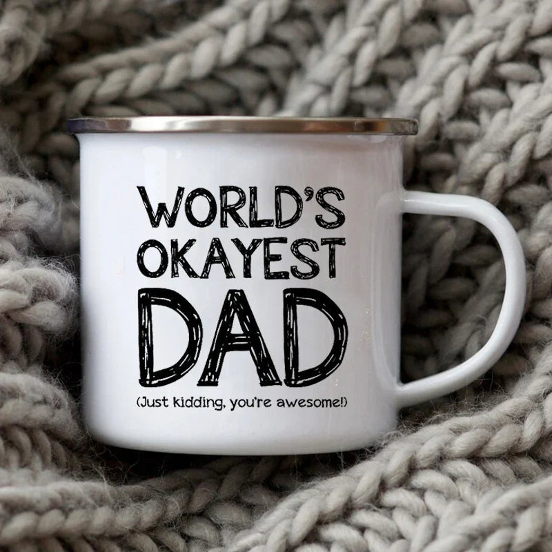 Dad Nutritional Facts Coffee Mug Enamel Cup for Papa Daddy Stepdad Father’s Day Gift Best Dad Ever Cups Dad Gifts From Kids XH5952-A015WH-8 - Tophatter Daily Deals