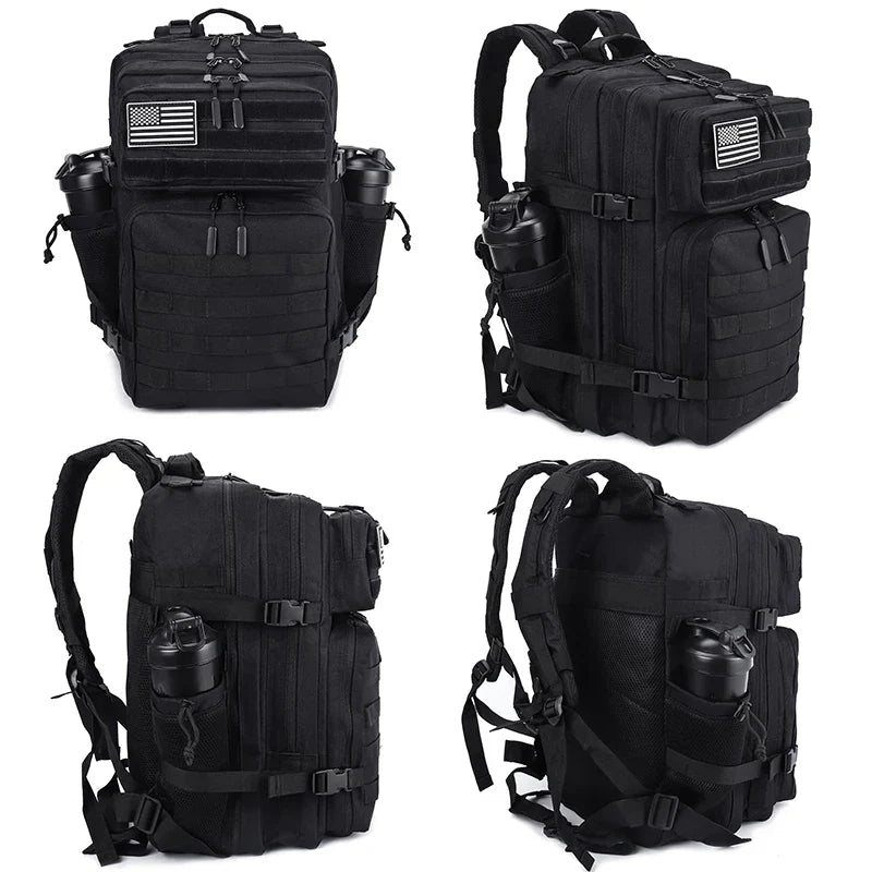 45L Tactical Backpack with Built-In Cooler Black Backpacks - Tophatter Daily Deals