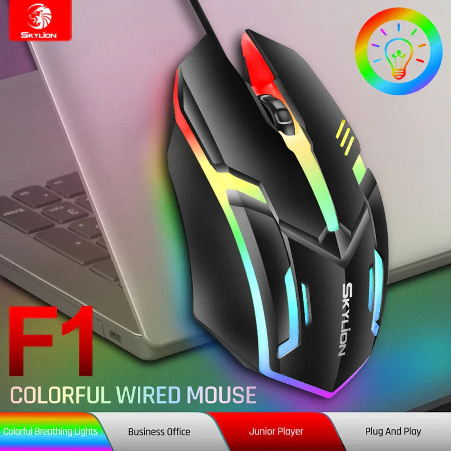 Wired RGB Gaming Mouse 3 Button USB Precision Office - Tophatter Daily Deals