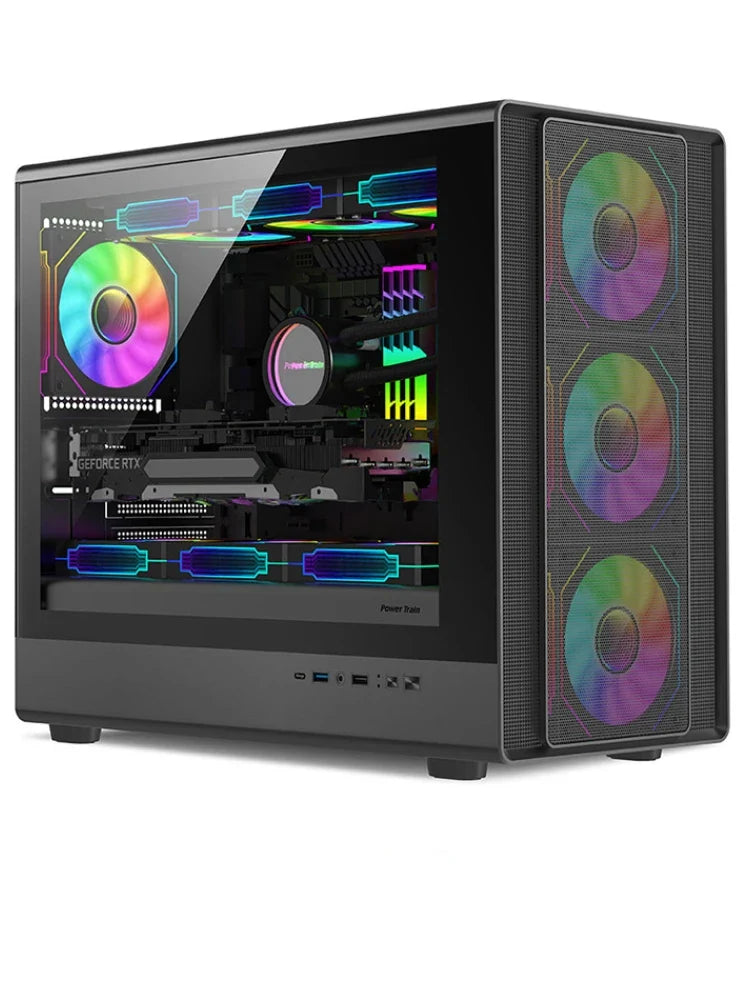 Mini ITX PC Case Tempered Glass 360mm Water Cooling - Tophatter Daily Deals