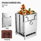 Foldable Stainless Steel Wood Stove Silver Camp Cooking - Tophatter Daily Deals