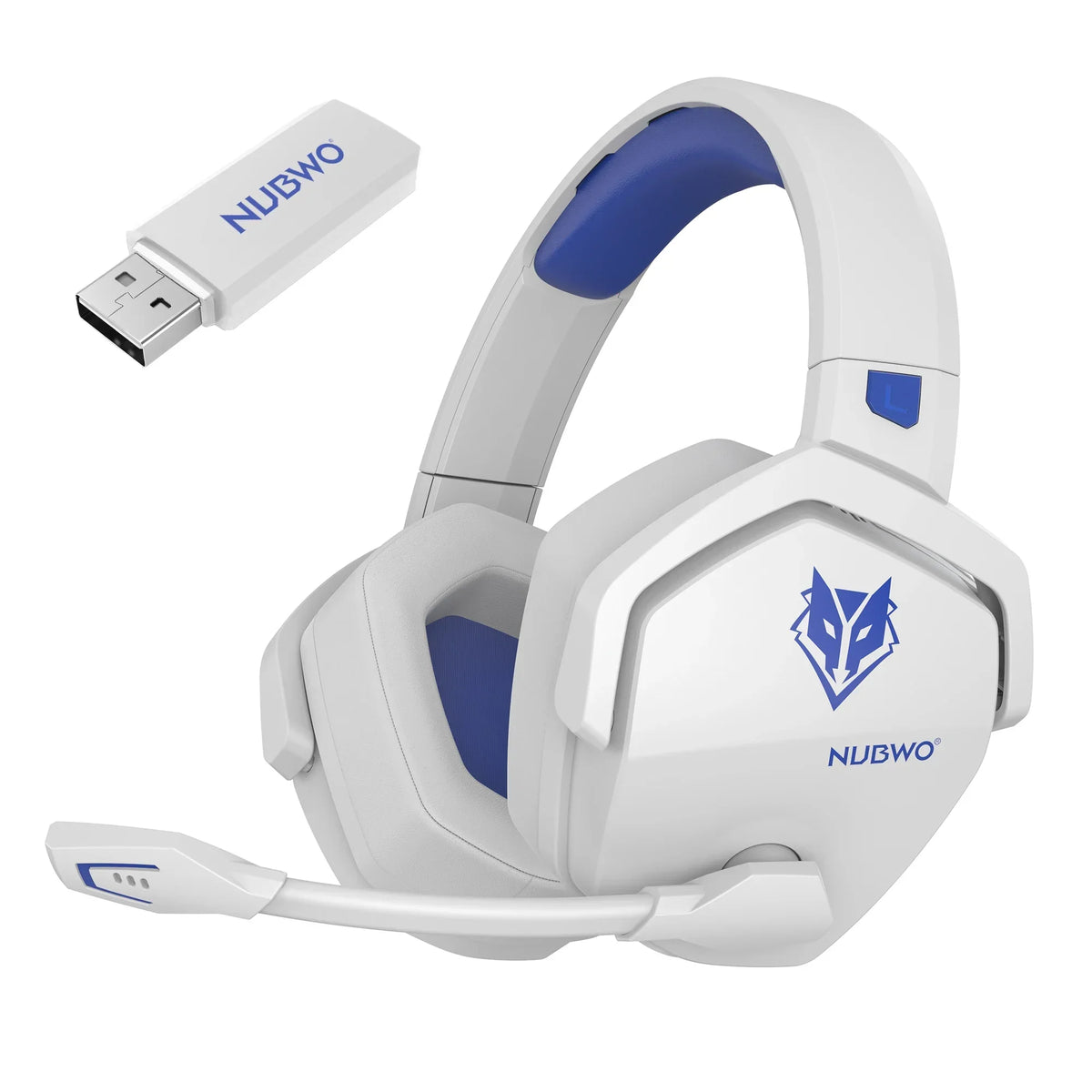 Wireless Gaming Headset With Mic Active Noise Cancellation WhiteBlue - Tophatter Daily Deals