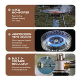 Camping Gas Stove 4.2KW Backpacking Silver Camp Cooking - Tophatter Daily Deals