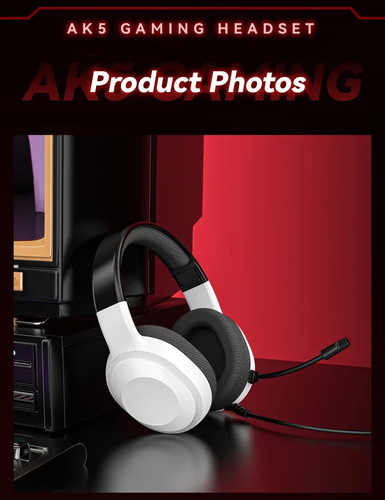 Gaming Headset Wired Lightweight With Omnidirectional Mic - Tophatter Daily Deals