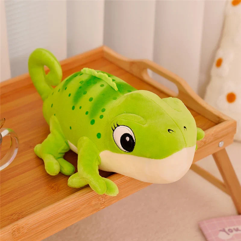 Plush Chameleon Pillow 30cm Cartoon Reptile Cozy Gift Green chameleon About 30cm - Tophatter Daily Deals